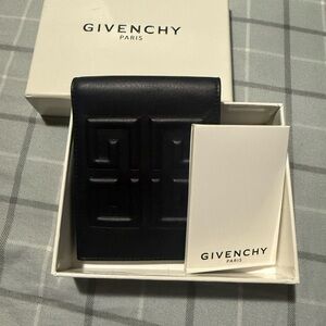 Givenchy Black Leather 4G Embossed Wallet